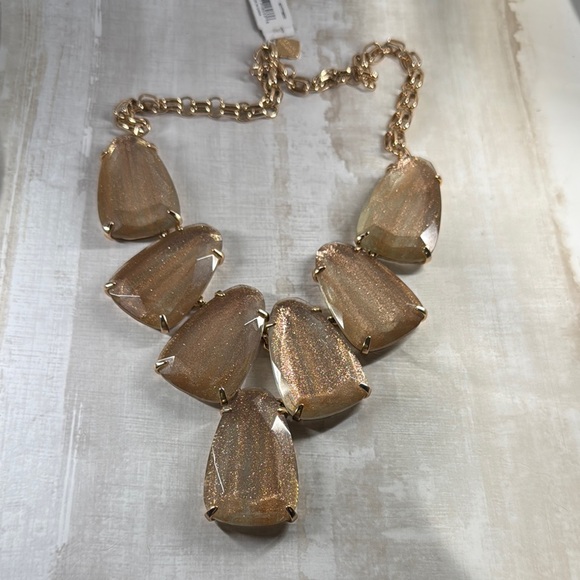 Kendra Scott Harlow Dusted Gold Faceted Glass and Gold Statement Necklace